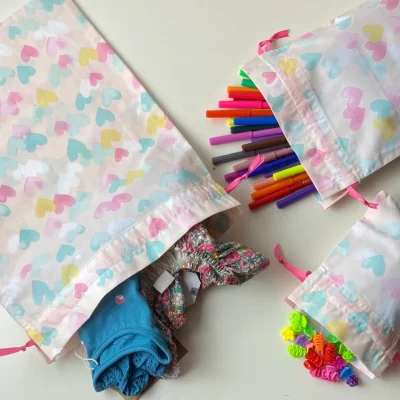 Fabric Gift Bag - <br>Hearts