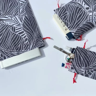 Fabric Gift Bag -<br> Black and White
